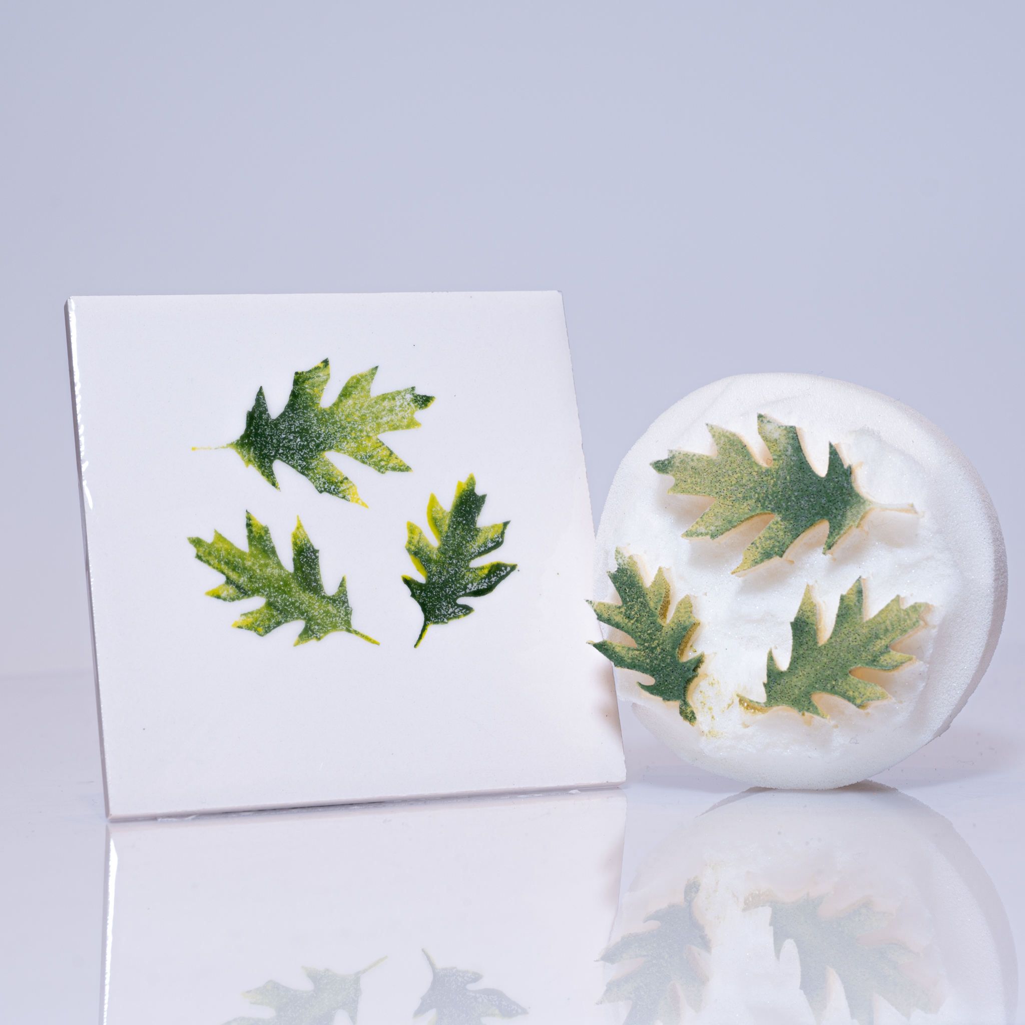 Medium Oak Leaves x 3 (Code 87) - Sponge Its laser cut sponge designed by Rachel Byass
