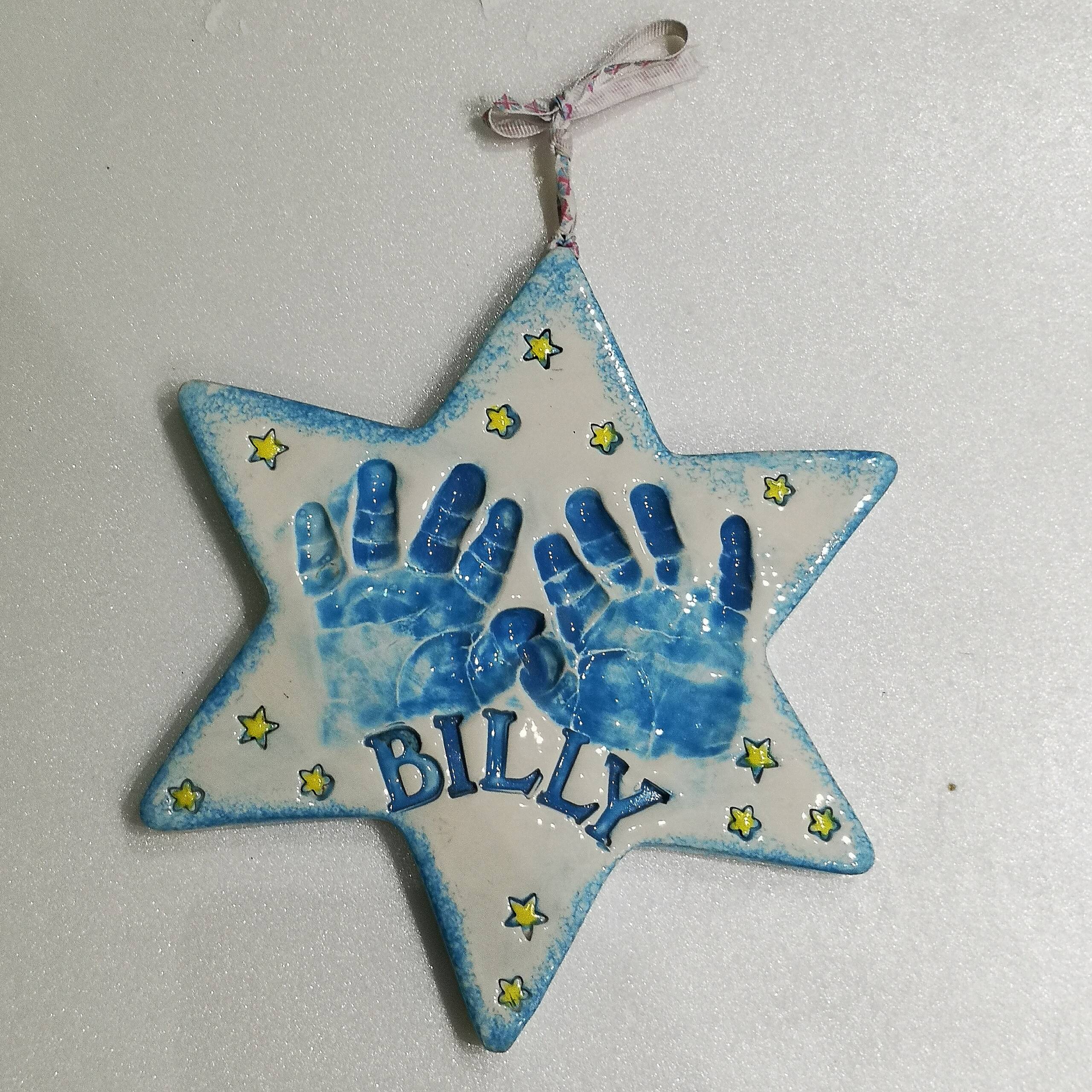 personalised large hand print star shaped