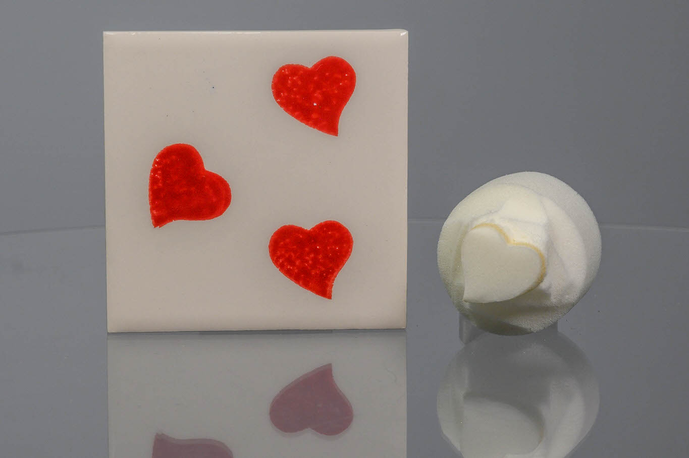 Small off set Heart small sponge (code 103) - Sponge Its Laser cut sponge designed by Rachel Byass