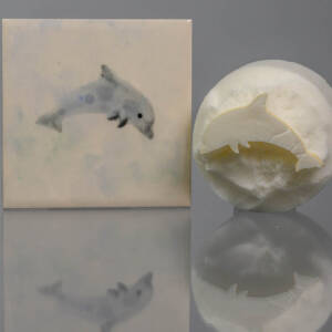 Small Dolphin (code 91) - Sponge Its laser cut sponges designed by Rachel Byass