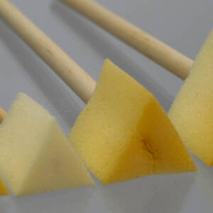 Pair of high density laser cut sponge on a stick Triangle large   (Code SOAS T 4)