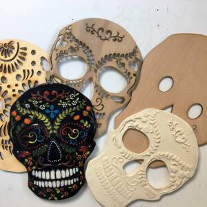 Hardwood Laser cut template Skull plain only
