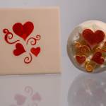 Medium Hearts with ribbon (code 106) - Sponge Its Laser cut sponge designed by Rachel Byass