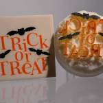 Large Trick or Treat with bats (code 31) - Sponge Its laser cut sponge designed by Rachel Byass