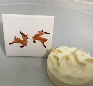 Large pair of left and right reindeer (code 155) - Sponge Its Laser cut sponge designed by Rachel Byass