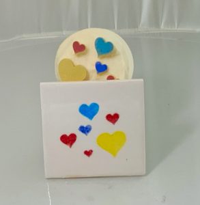 Medium Group of traditional hearts (code 110) - Sponge Its laser cut sponges group of hearts designed by Rachel Byass