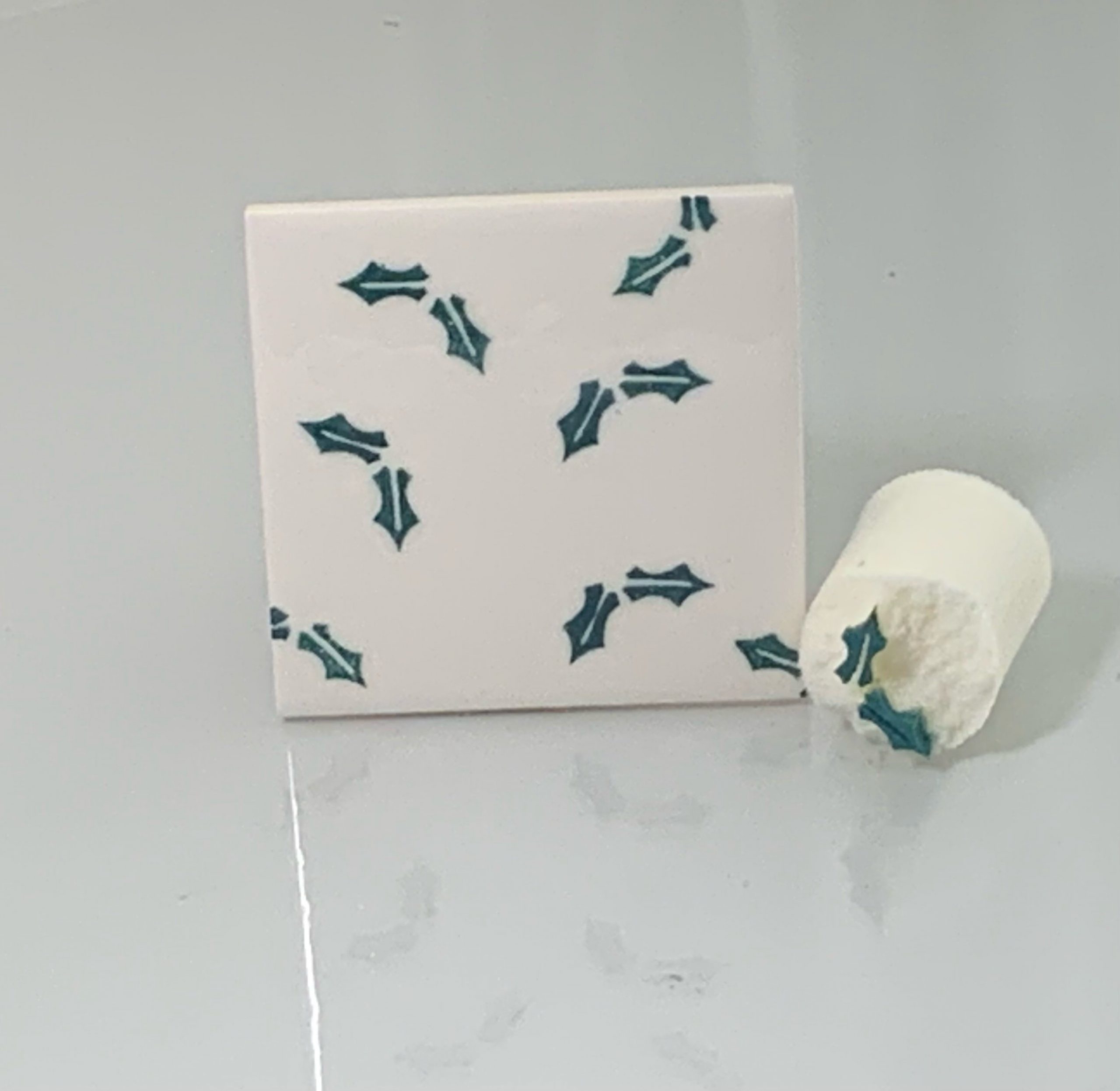 Tiny Holly Leaves x 2 (code 125) - Sponge Its Laser cut sponge designed by Rachel Byass