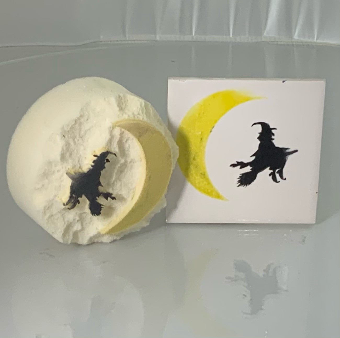 Large Crescent Moon and Witch Sponge Its Laser Cut High Density Sponge Designed by Rachel Byass (Code 27)