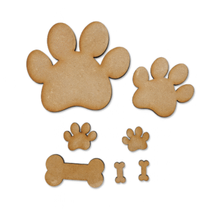 Paws and Bones in hard MDF pack of 10 assorted