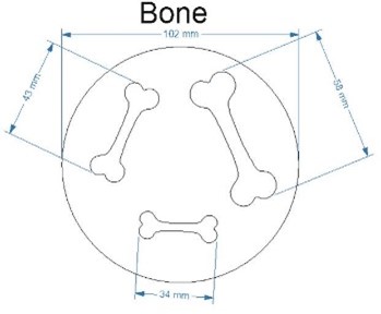 Large Different sized bones x 3 (code 132) - Sponge Its Laser cut sponge designed by Rachel Byass - Image 2
