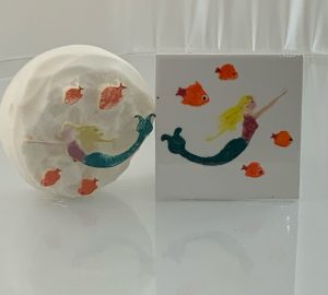 Large Mermaid swimming with fish (code 140) - Sponge Its Laser cut sponges designed by Rachel Byass