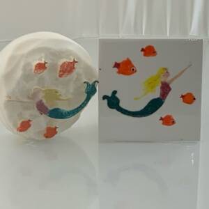 Large Mermaid swimming with fish (code 140) - Sponge Its Laser cut sponges designed by Rachel Byass