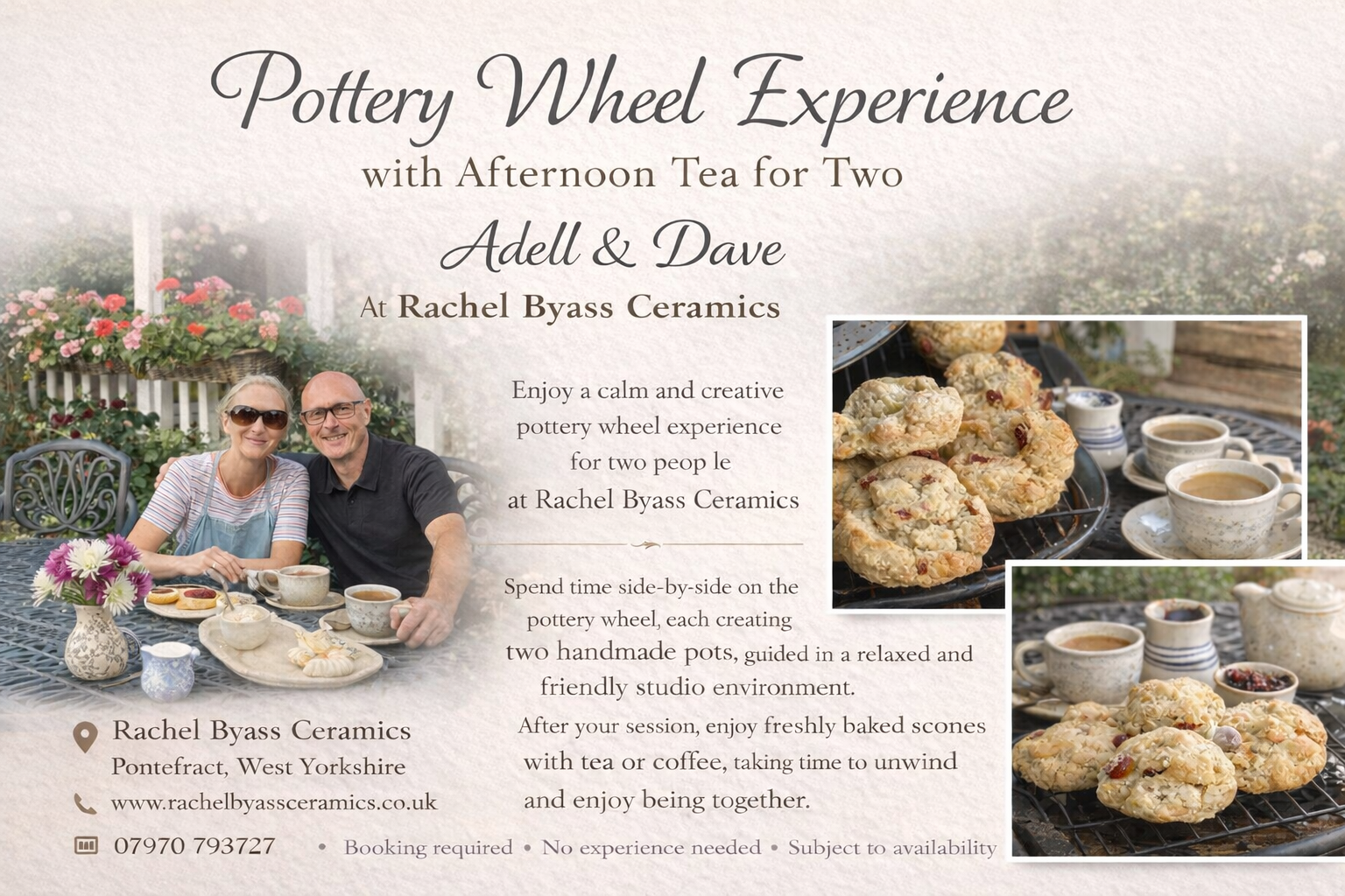 Cream tea with wheel throwing for 5 people mid week only - Image 9
