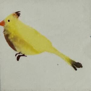 Large cardinal facing left - Sponge Its Laser cut sponge designed by Rachel Byass