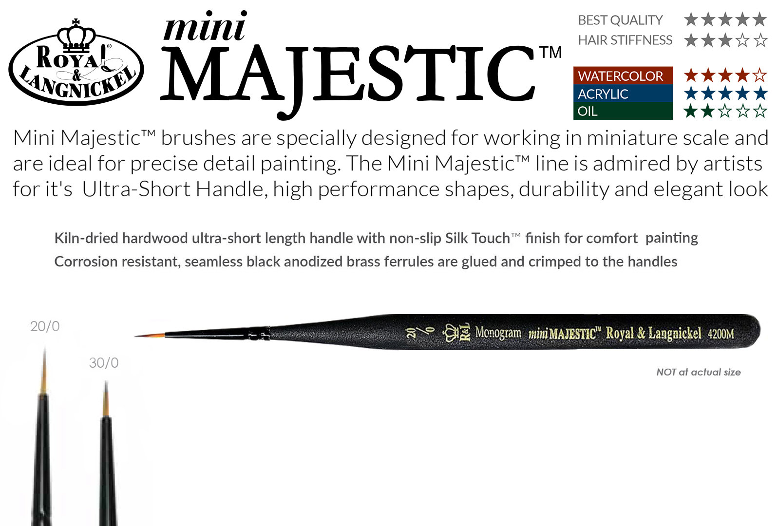 Mini Majestic Monogram liner 4200m 20/0 writer brush - Image 4