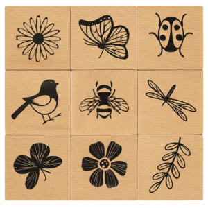 9 rubber stamps
