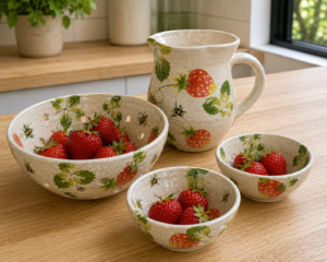 large sponge Strawberries with leaves  - Sponge Its Laser cut sponge designed by Rachel Byass