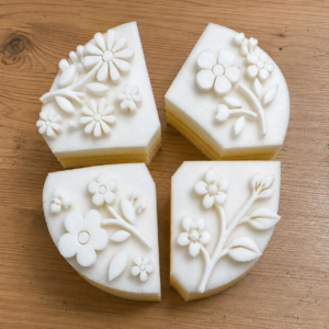 Large Sponge Quartet of small flowers and leaves - Sponge Its Laser cut sponges designed by Rachel Byass