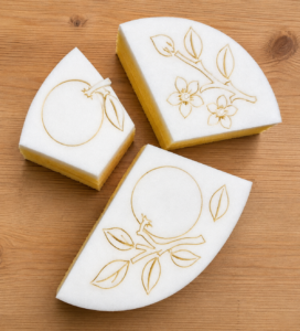 Large sponge 2 Oranges, flowers and leaves - Sponge Its Laser cut sponges designed by Rachel Byass